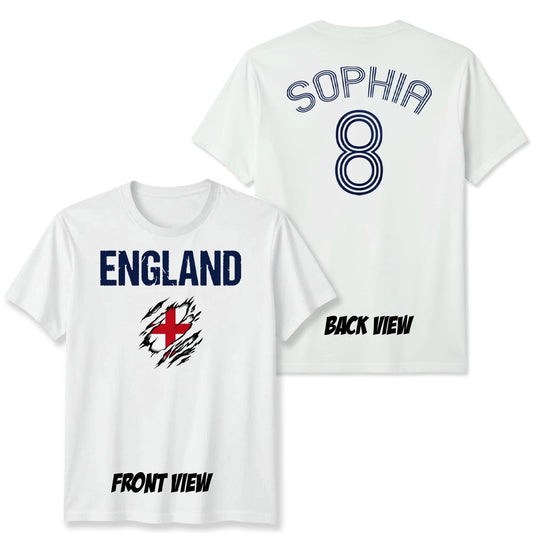 England Unisex Football Fan T Shirt Personalized Custom Name And Number Game Day