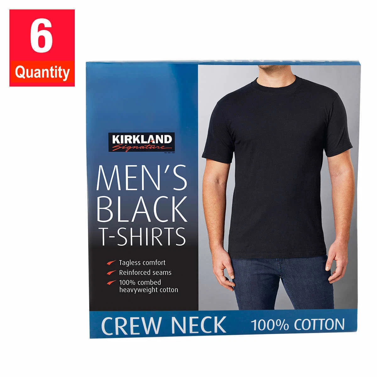 6 piece Men's Man Crew Neck Black Tee TShirt Crewneck Half Sleeve Round S to 3XL