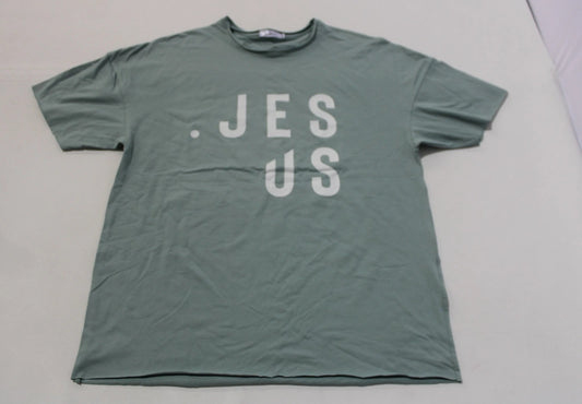 BeHoly Unisex Adult S/S Oversized Great Jesus T-Shirt LV5 Mint Large