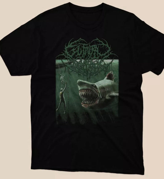 NWT Guttural Slug - Megalodon Classic Mens Black Tshirt Size S to 5XL