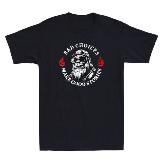 Monkey Bad Choices Make Good Stories Funny Saying Quotes Vintage Men's T-Shirt