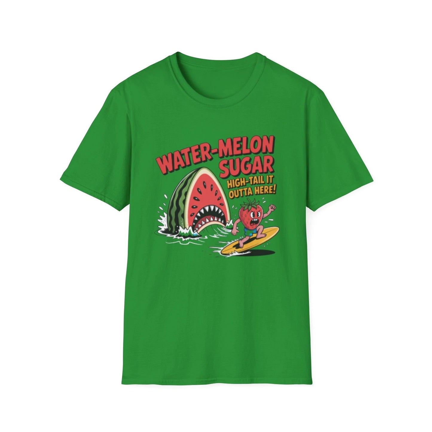 Water-Melon Sugar graphic T-Shirt | Retro watermelon surf art