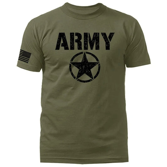 Army Military Patriotic US Flag Veteran Graphic T-shirt