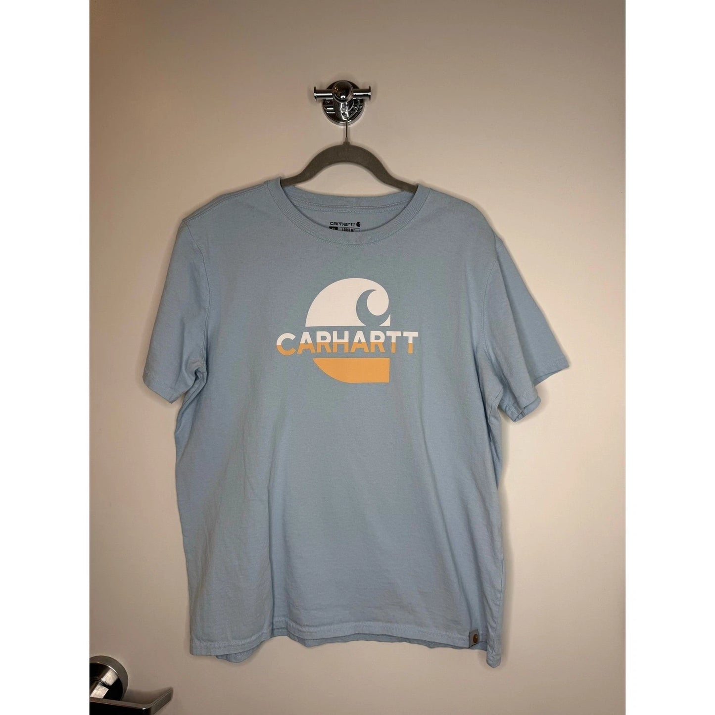 Carhartt Baby Blue Loose Fit T Shirt XL Oversized Grunge Tee