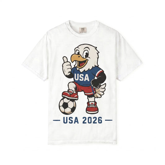 USA 2026 Soccer Unisex T Shirt Cute Eagle Mascot Graphic Tee Retro Football Fan