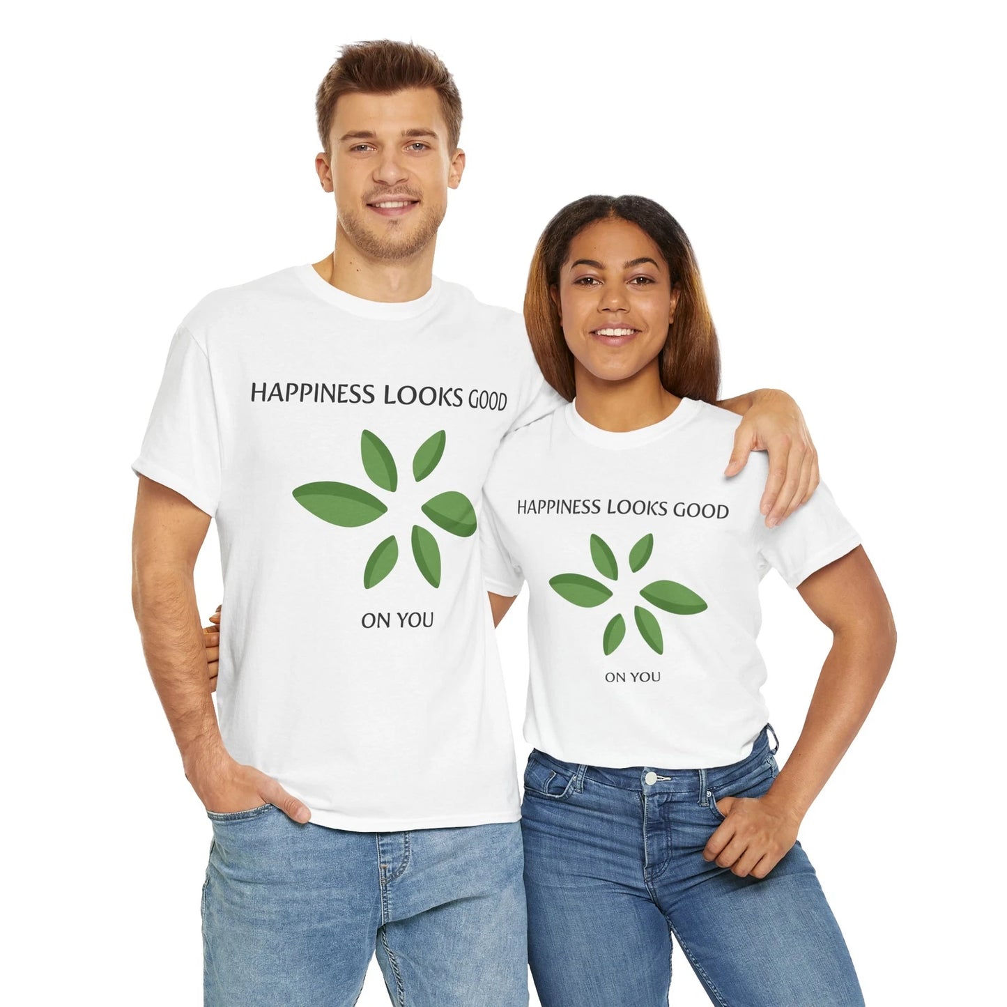 Custom Heavy Cotton Tee Shirt, Personalized, Graphics for Happy, Men, Women