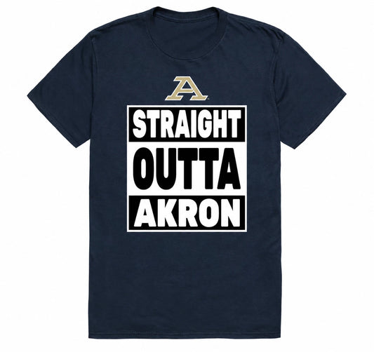 University of Akron UA Zips NCAA College Straight Outta Graphic Tee T Shirt