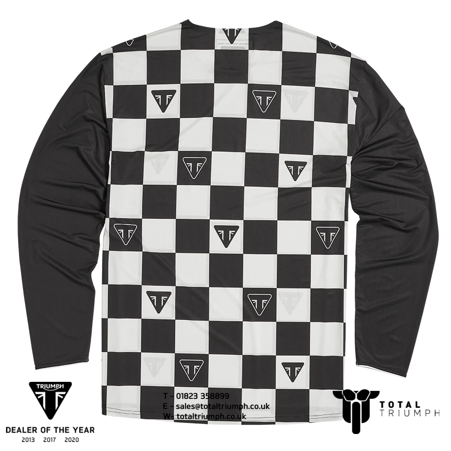 GENUINE Triumph Motorcycles Austin Long Sleeve Checkerboard Jersey