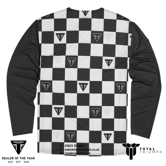 GENUINE Triumph Motorcycles Austin Long Sleeve Checkerboard Jersey
