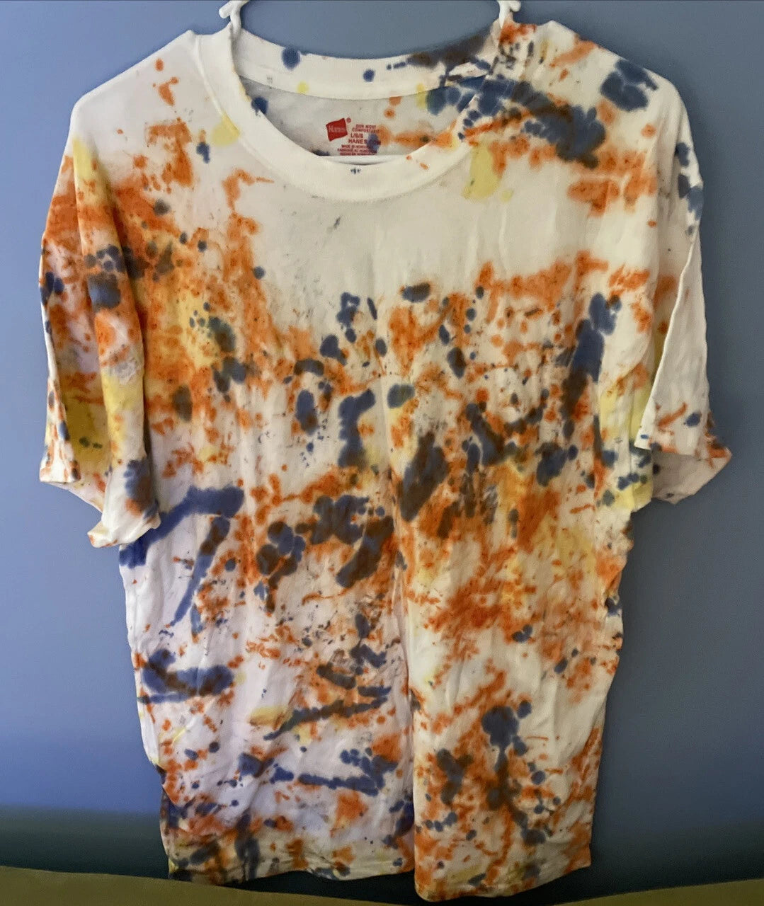 Short Sleeve Reactive Dyed Tee, Brand New Custom Tie Dye T-shirts . Hanes Size L