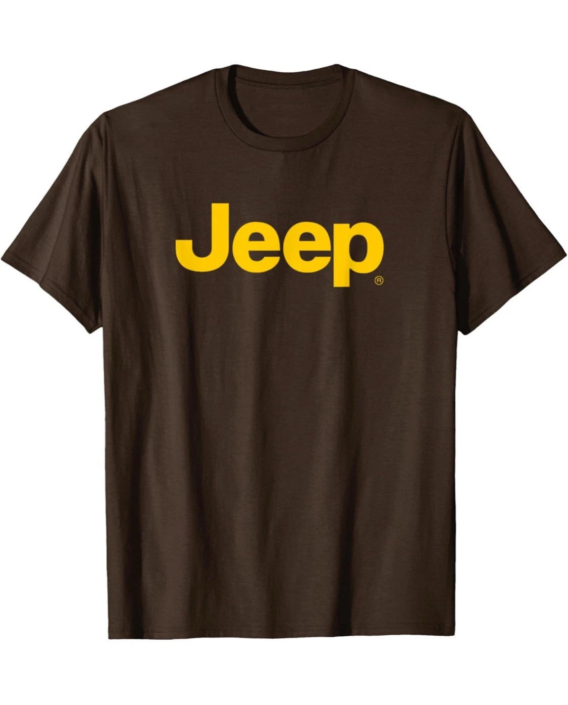 Jeep T-Shirt Men's  LARGE Brown Short Sleeve Yellow Letters