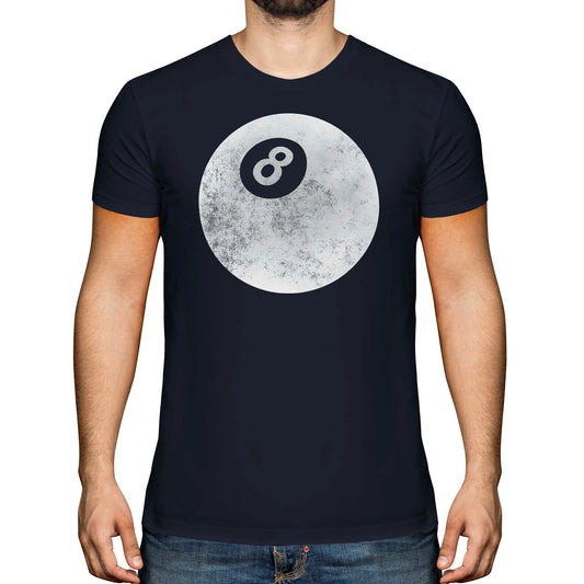POOL 8 BALL DISTRESSED PRINT MENS T-SHIRT VINTAGE STYLE TOP CUE TABLE GIFT