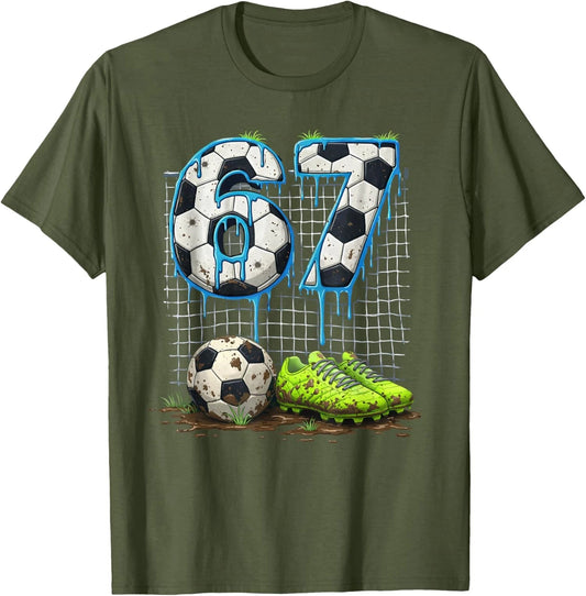 Soccer 67 Six Seven Funny Gen Alpha Meme Drip Cool Unisex T-Shirt