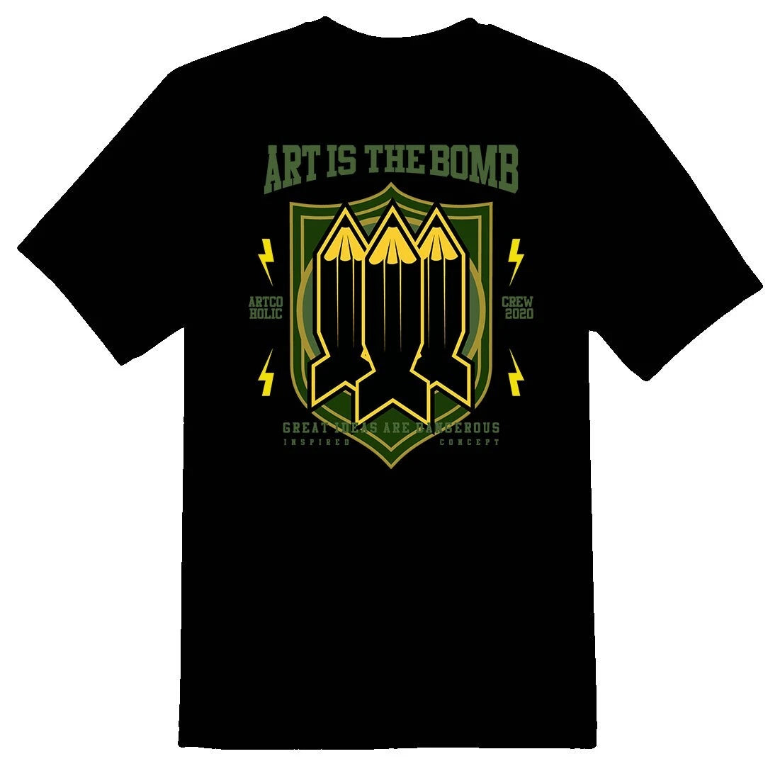 Art Is The Bomb Shirt  Black or White Tee