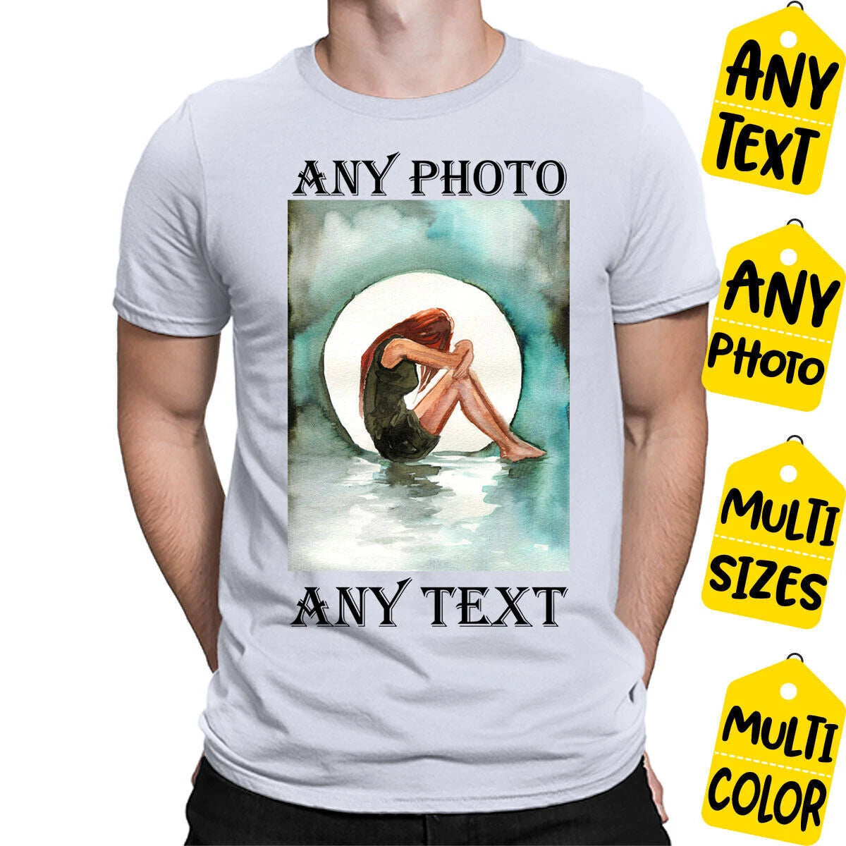 Personalised T Shirt Custom Logo Photo Text  Printed Stag do Hen Party #H 1T9A5
