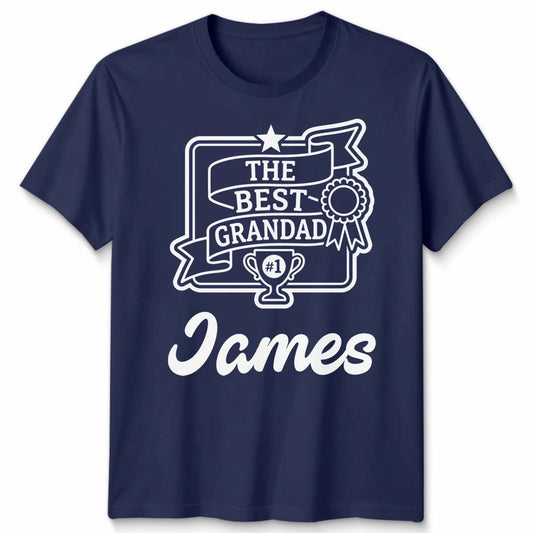 Personalised Mens T Shirt The Best Grandad Custom Name Gift Father's Day