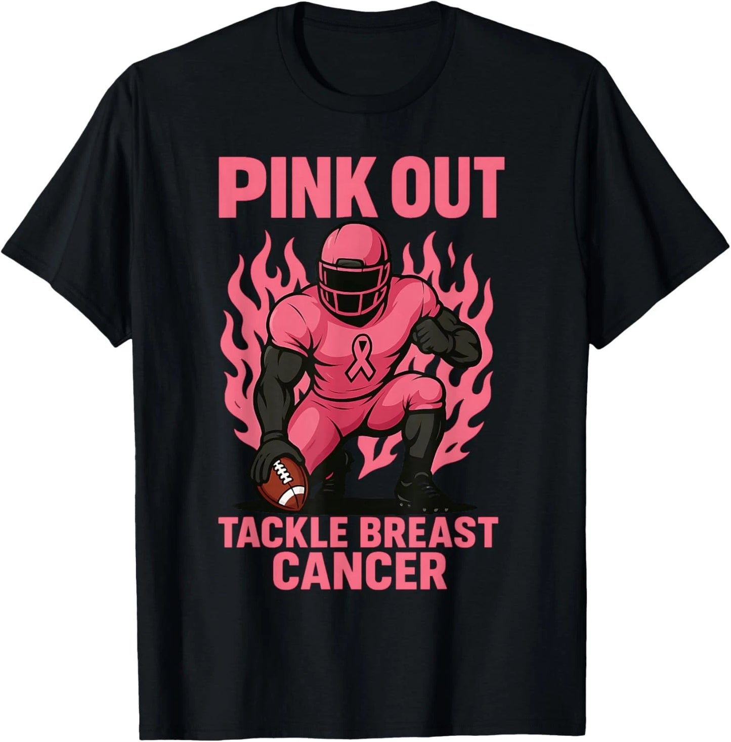 Pink Out Tackle Football Breast Cancer Support Unisex T-Shirt