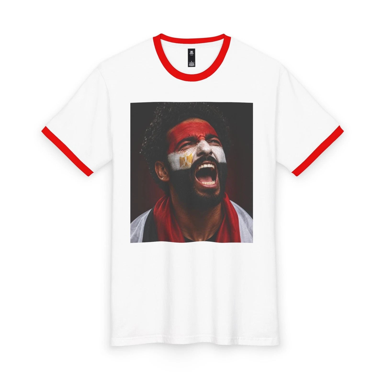 Egyptian Football Fan Face Tee | Soccer Emblem T-Shirt