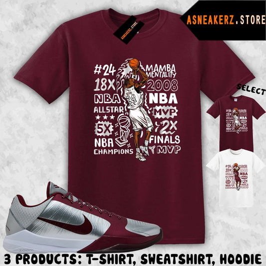 Shirt To Match KB 5 Protro Lower Merion Aces Sneaker Matching Tee Kobe Accolades