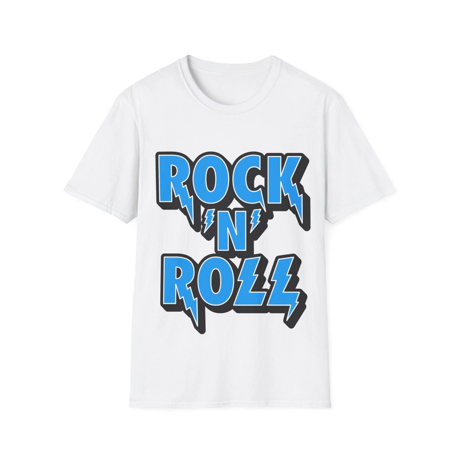 Rock'n'Roll Logo T-Shirt, Rock Music Fan Tee, Custom Type Design