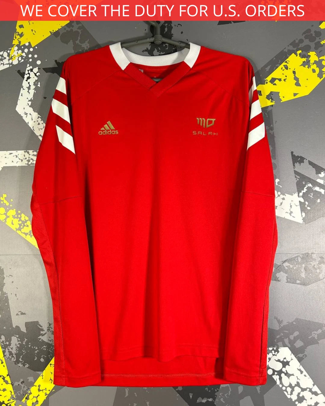 Adidas X Mo Salah Jersey Long Sleeve Football Shirt Adidas Young Size L ig93