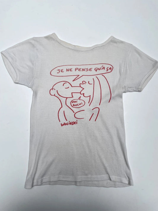Vintage Wolinski French Cartoon T-Shirt 70s/80s Graphic Promo Tee Rare