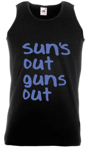 SUNS OUT GUNS OUT -  22 JUMP STREET BLACK MENS VEST TOP