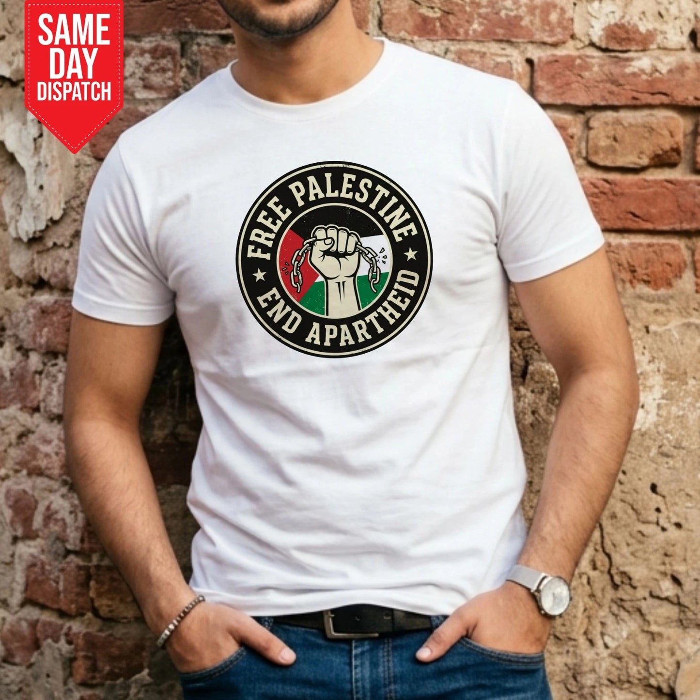 Free Palestine T-Shirt Printed Stand With Palestinians Save Gaza Freedom Tee Top