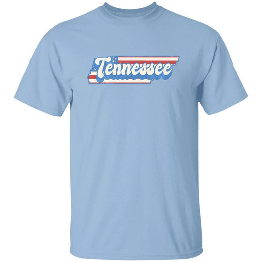 Tennessee US flag Unisex T-Shirt American patriotic TN state tee White Ash Blue