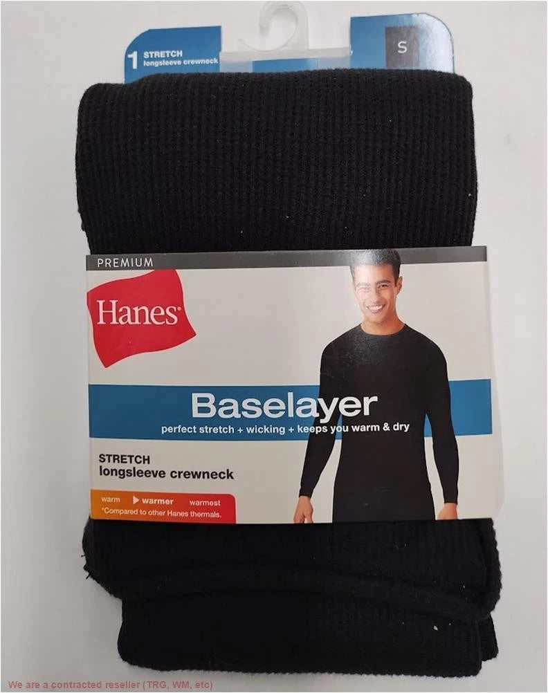 Hanes Men's Thermal Long Sleeve Waffle Knit Shirt - Black S *SEE DEAL!!!*
