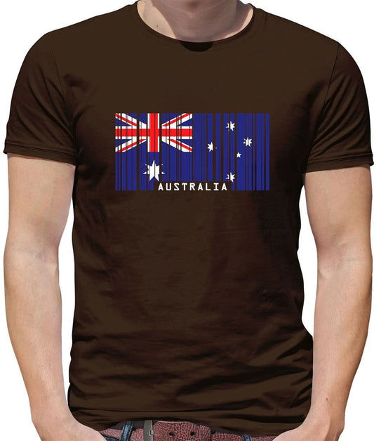 Australia Barcode Flag - Mens T-Shirt - Oz Canberra Flags Country