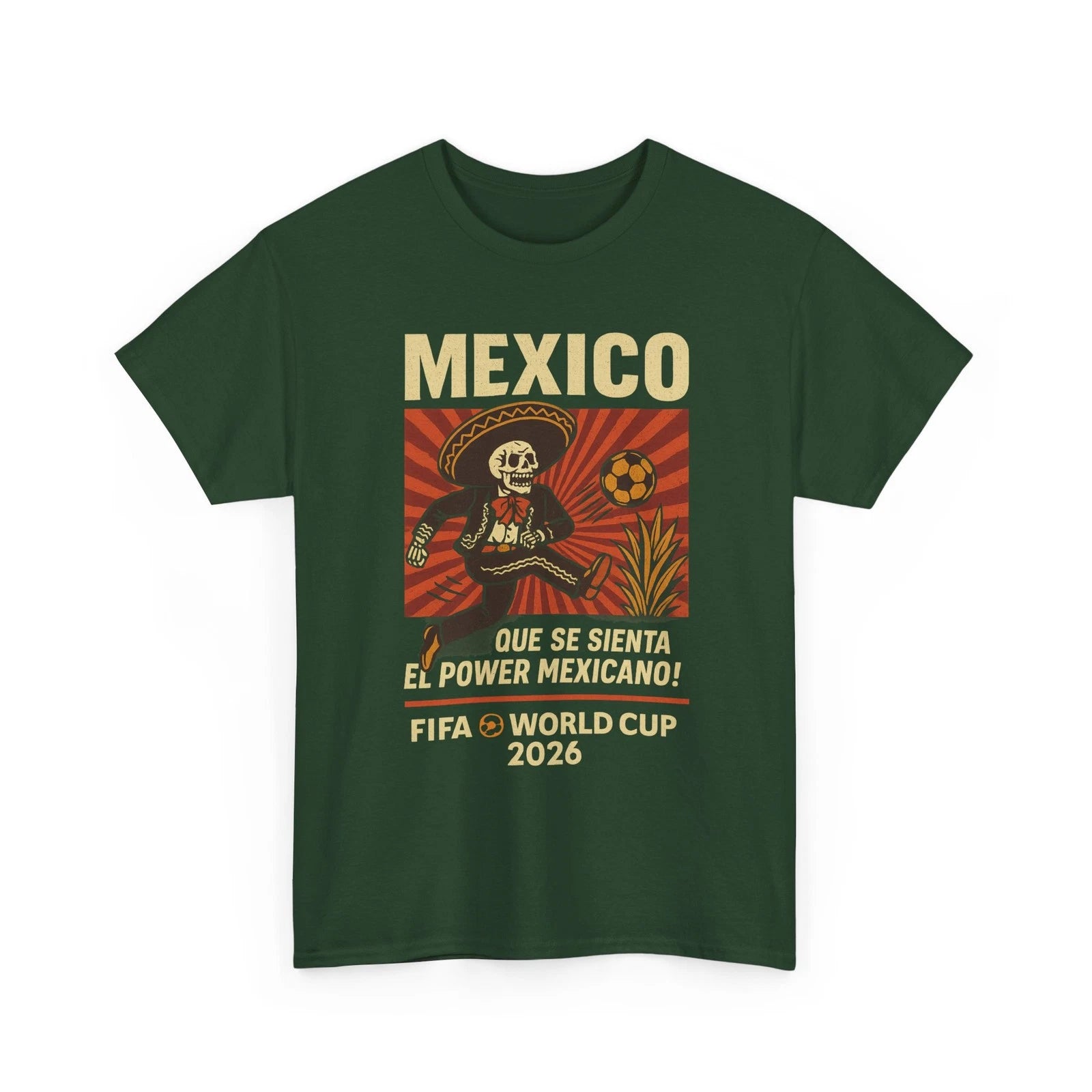 Mexico Skeleton Charro Soccer T-Shirt | Power Mexicano World Cup 2026