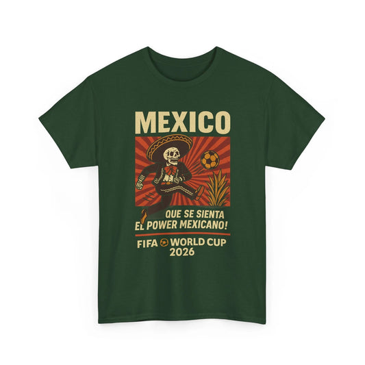 Mexico Skeleton Charro Soccer T-Shirt | Power Mexicano World Cup 2026