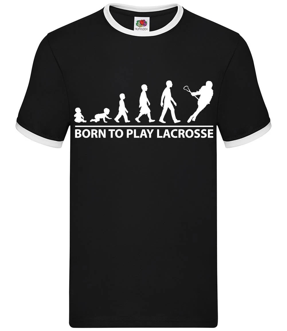 Born To Play Lacrosse - Mens Ringer - Player Love Equipment Field