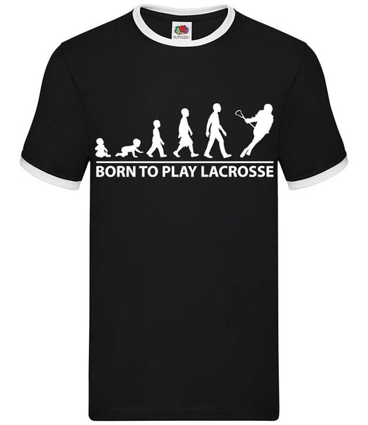 Born To Play Lacrosse - Mens Ringer - Player Love Equipment Field