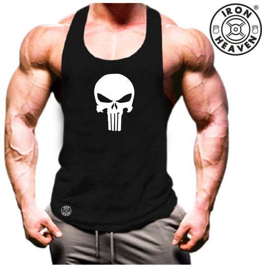 Skull Vest Gym Clothing Bodybuilding Training Workout Exercise Boxing Tank Top