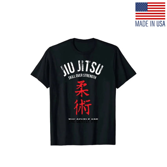 Men'S Jiu Jitsu Graphic T-Shirt, 100% Cotton, Casual Crew Neck, Slight Stretch,