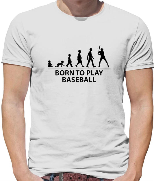 Born To Play Baseball - Mens T-Shirt - Base Ball Player Fan Love Bat