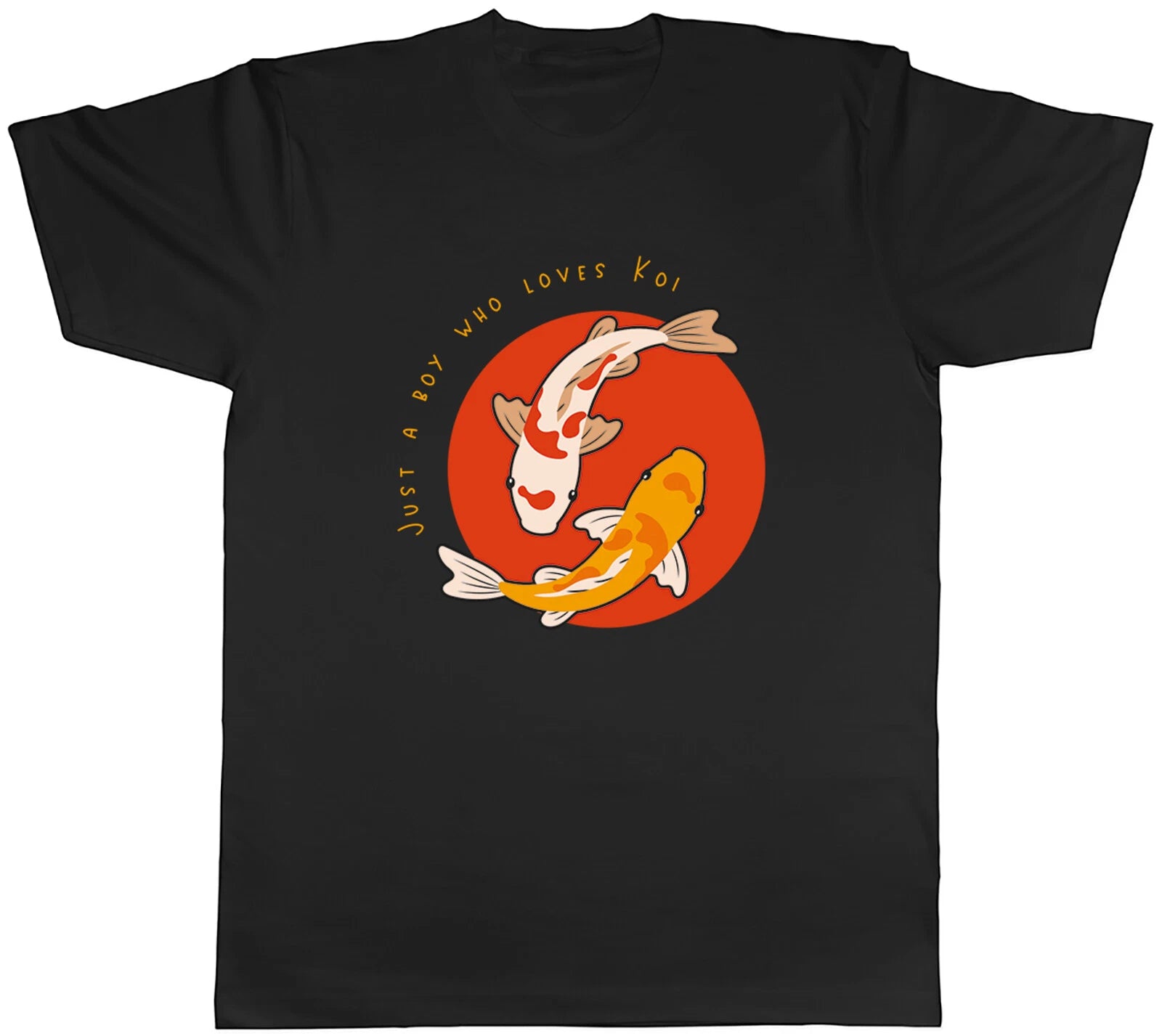 Boy who Loves Koi Mens T-Shirt Fish Fishing Lover Tee Gift
