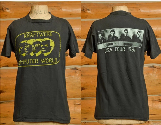 2 Sides Kraftwerk Computer World Tour 1980s Black Cotton S-5XL Shirt AD333