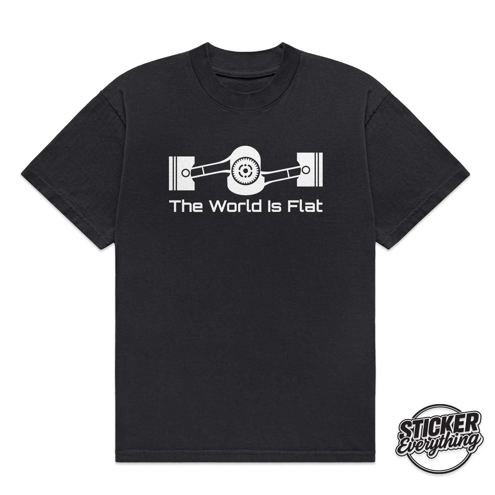 The World Is Flat T-Shirt Graphic Tee Unisex Mens Fits SUBARU Boxer JDM BRZ