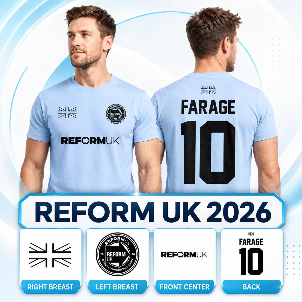 Reform UK 2026 T-Shirt Vote | Political Supporter Britain Great Farage Shirt