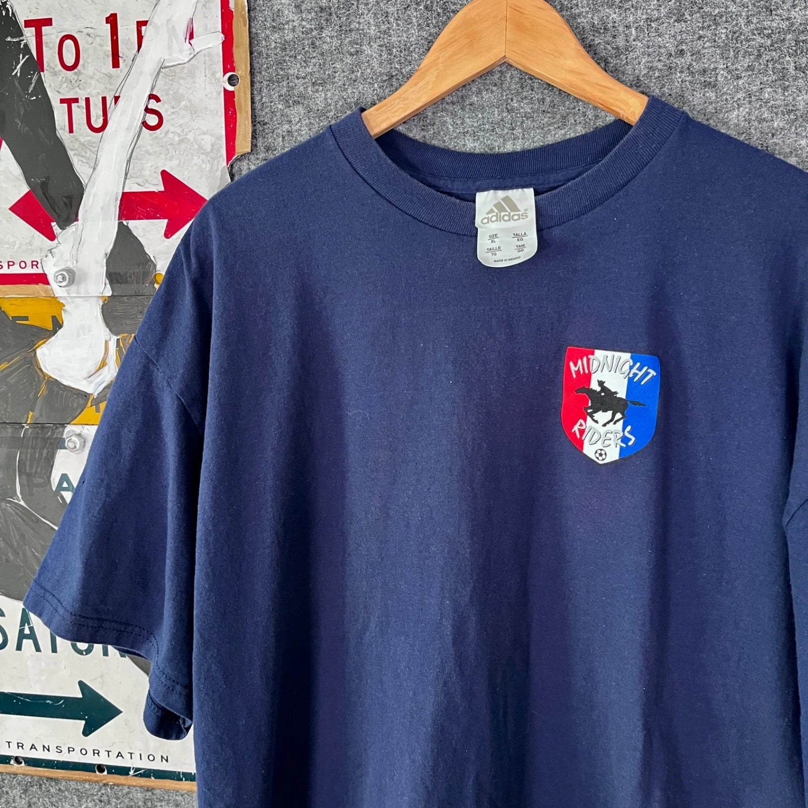 Vintage New England Revolution T Shirt Size XL Soccer 90s Adidas Midnight Riders