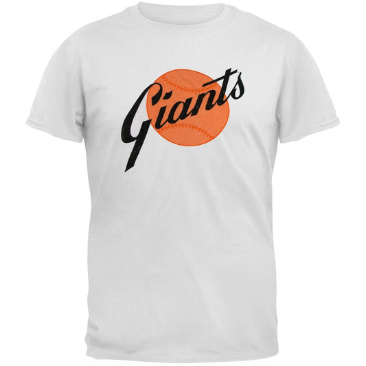 San Francisco Giants  -  Letters on Ball Logo Soft White Adult T-Shirt