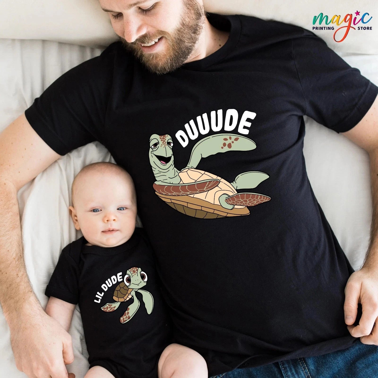 Father and Son Matching Shirts, Dad and Son Matching Turtles Father Son Shirts