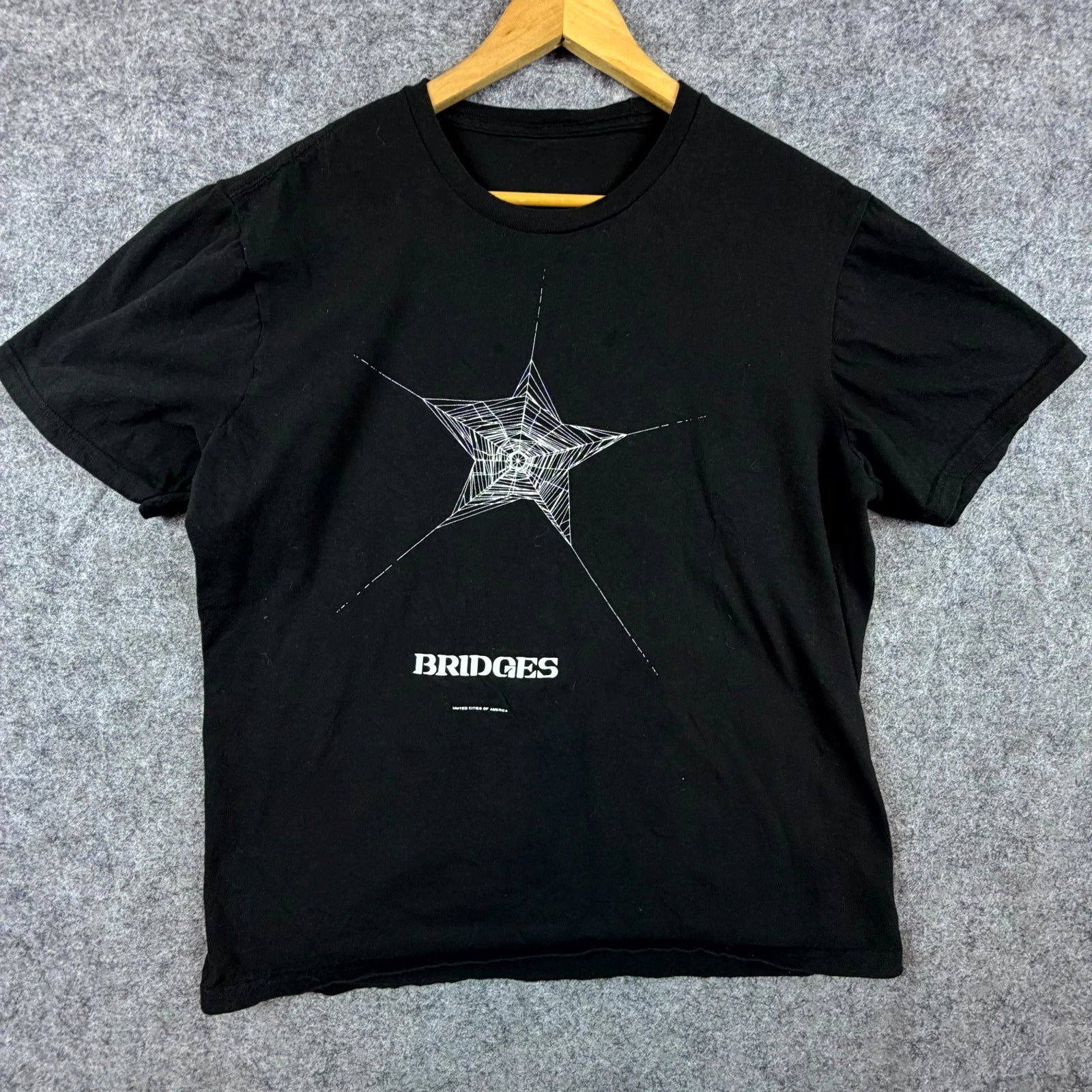 Death Stranding Wiki T-Shirt Mens Black Graphic Bridges United Cities of America