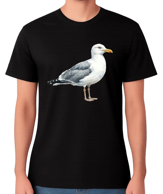 Seagull T-Shirt Realistic Seabird Coastal Wildlife Animal Graphic Unisex Tee