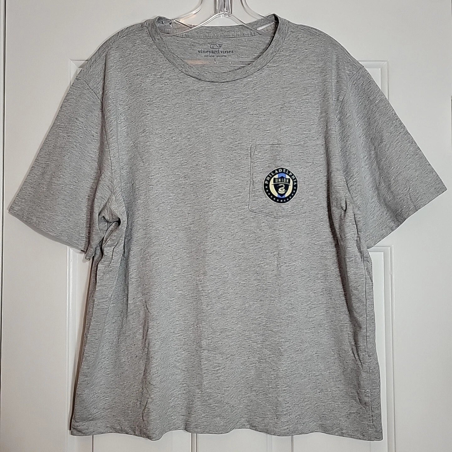 Philadelphia Union Soccer Vineyard Vines Pocket Tee Shirt Men's Large