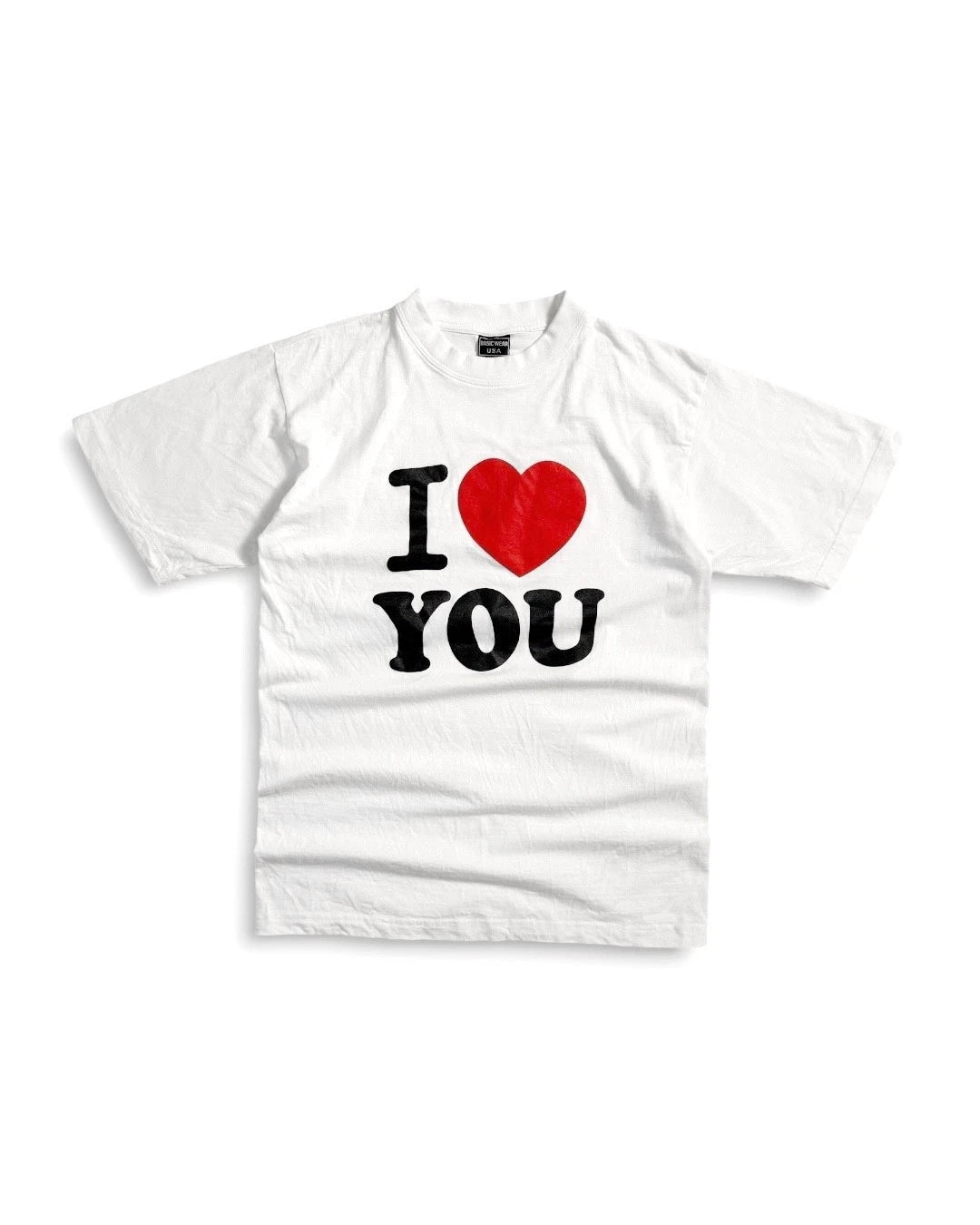 Vintage I Love You T-Shirt Tee 100% Cotton USA Basic Blank Valentine Tee