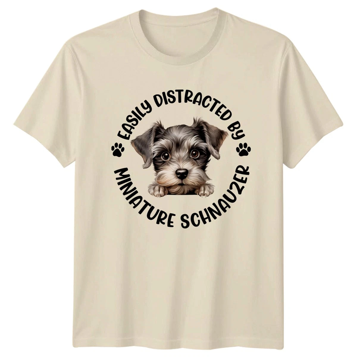 Easily Distracted By Miniature Schnauzer Mens T-Shirt Womens Tee Graphic Top